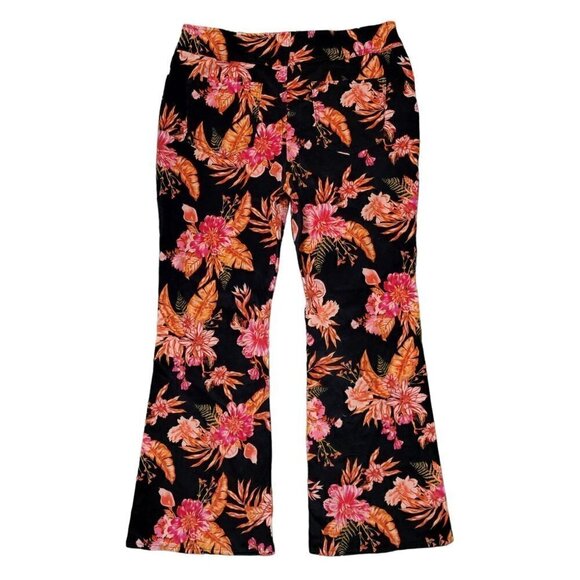 Corduroy High Rise Flare Pants Size XXL (19) Juniors Floral No Boundaries - Picture 3 of 5